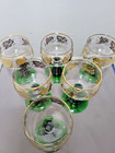 6  Bockling Germany Wine Glasses  Dark Green Stem Gold Grapes