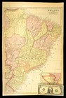 Vintage Brazil Map Of Paraguay Large Rio De Janeiro Sao Salvador De Bahia Ceara