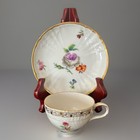 Gorgeous Rare Antique Porcelain Demitasse Kpm Cup   Saucer-hand Painted Flowers
