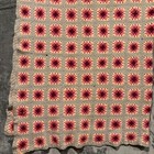 Vtg Crochet Afghan Blanket Throw Handmade Granny Square Pink Peach Gray 42 X 62