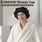 Shower Cap Terry Cloth Lined Eva Exterior Triple Layers Waterproof Bath Hair Cap