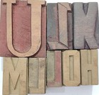 Vintage Letterpress 8 Mix Letters Wood Type Printers Block Collection  bl-1011