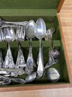 Vintage 1847 Rogers Bros Heritage Mixed Silverplate Flatware Set Pcs Wood Case