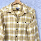 Patagonia Organic Cotton Flannel Shirt Size M Yellow Plaid Long Sleeve Button-up