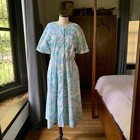 Vintage Focus Too 100  Cotton Day Floral Dress Button Up Usa 14