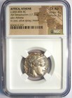 Attica Athens Owl Ar Tetradrachm Silver Coin 440-404 Bc  Certified Ngc Choice Au