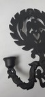 Vintage Candelabra Wall Sconce Black Cast Iron Metal Gothic Americana Federal