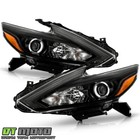 For 2016-2018 Nissan Altima W o Led Drl Halogen Black Headlights Headlamps Set