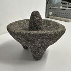 True Vintage 7 7   mexican Hand Made Volcanic Lava Stone Molcajete Mortar   Pestle