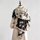 Women s Cashmere Feel Jacquard Scarf Warm Pashmina Shawl Winter Wrap