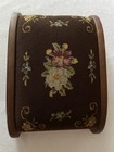 Vtg Footstool Arched Curved Needlepoint Brown Floral Asheville Nc Read