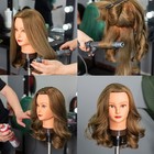  20-22  Human Hair Mannequin Head For Cosmetology Training With Free Clamp 