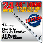 24 Outlet 48 Inch Long  Rack Mount Power Strip Powerbar Pdu-lifetime Warr Ul App
