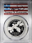 2023-w  100 Freedom Of The Press Pcgs Pr70dcam Fdoi 1oz Platinum Cleveland Sign