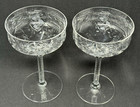 Pair Vintage Libbey Rock Sharpe Knickerbocker  1007 Cut Champagne Coupes
