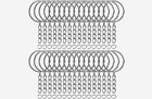 50 Pc Bulk Keychains Set  Split Keychains Rings With Chain 1 Inch  Key Rings New
