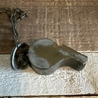 Vintage Antique Brass Whistle W chain Military Police
