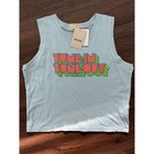 Mother Denim The Strong And Silent Type Tank Pastel Blue Tune In Tune Out M New