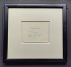Signed Andres Segovia Framed Index Card  London 1952 Classical Guitar 