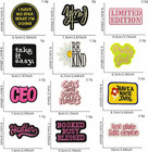12pcs Phrase Iron On Patches   cute Embroidery Applique Patch  Assorted Styles Emb