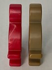 2 Vtg Cherry Red Marbled Olive Green Bakelite Bird Napkin Rings Simi   Free Ship