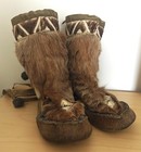 Beautiful Pair Of Vintage Mukluks  Very Worn  Appr 60-70 Year Old