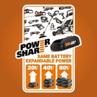Worx 20v Power Share Full-size Hot Glue Gun Wx045l 9-  tool Only 