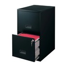 Space Solutions 18  Deep 2 Drawer Letter Width Vertical File Cabinet  Black