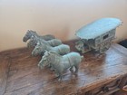 Old China Han Dynasty Bronze Horse Drawn Carriage Statue Set  Make Offer        
