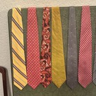 Mixed Brands Men s Necktie Lot 10pc Silk Wool Cotton Multicolor