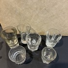 Lot Of  6 Variety Shot Glasses mini Cups  - Clear Glass
