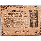 Save 20   On Kraft 100  Grated Parmesan Cheese Clinton Ia 1980s Coupon Sai1-m7