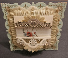 Antique Victorian Scrap Die Cut Stand Up Card Paper Lace Best Wishes