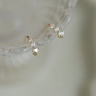 Mini 0 30ct Round Cut Natural Diamond Hoop Engagement Earrings 14k Yellow Gold