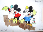 Mickey Mouse Nieces 1950 s Walt Disney Original Drawing Cel Painting For Book