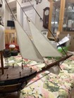 Vintage 19  Wooden 3-masted Clipper 16 5 Inches Tall Ship Model Sailing Boat