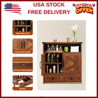 Farmhouse Wall Mounted Bathroom Cabinet Storage Organizer For Over Toilet W door