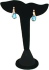 Leaf Shape Earring Black Velvet Display Holder Stand 5 Inch Height