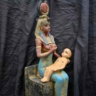 Ancient Egyptian Antiques Statue Goddess Isis Breastfeeding Baby Horus Bc
