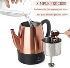 Electric Coffee Pot  Copper Body  Stainless Steel Lid Coffee Maker