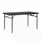 Mainstays 4 Foot Fold-in-half Adjustable Folding Table  Rich Black