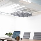 Vivo Acoustic Ceiling Waffle Panel  45  X 45  Hanging Sound Absorber  Light Gray