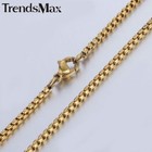 2mm 22inch Stainless Steel Rope Chain Necklace For Men Women Gold Plated Jewelry