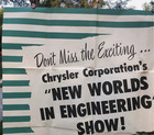 Rare Chrysler Corp New Worlds In Engineering Show Denver Coliseum Poster 50s