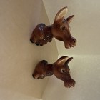 Vintage Brown Ceramic Donkey Figurines Set Of 2  Made In Japan