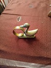 Vintage Rare Brass Rooster duck peacock Letter Mail  Napkin Holder3 Pc As Pict