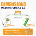 12 Inch Bungee Cords Stainless Steel Carabiner Heavy Duty Tie Down Straps 4 Pack
