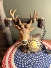 Vintage retro Deer Log Cabin Corded Telephone Rotary-style Keypad Not Tested