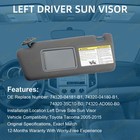 Gray Left Driver Side Sun Visor For Toyota Tacoma 2005-2015 74320-04181-b1