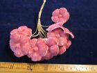 Vintage Millinery Flower  Pink Velvet 1 1 2  Bloom 12pc Bunch Hat Wedding  Sa